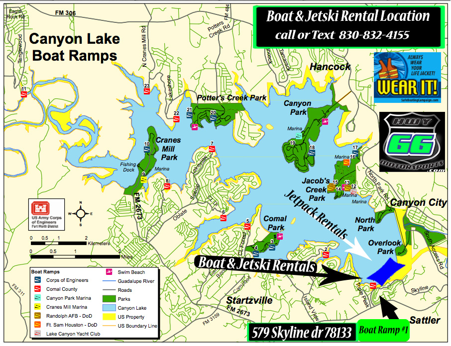 canyon lake boat ramp map